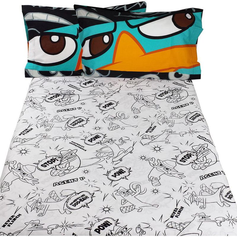 4pc Full Bed Sheet Set Agent P Never Flinch Bedding Accessories - Phineas and Ferb..