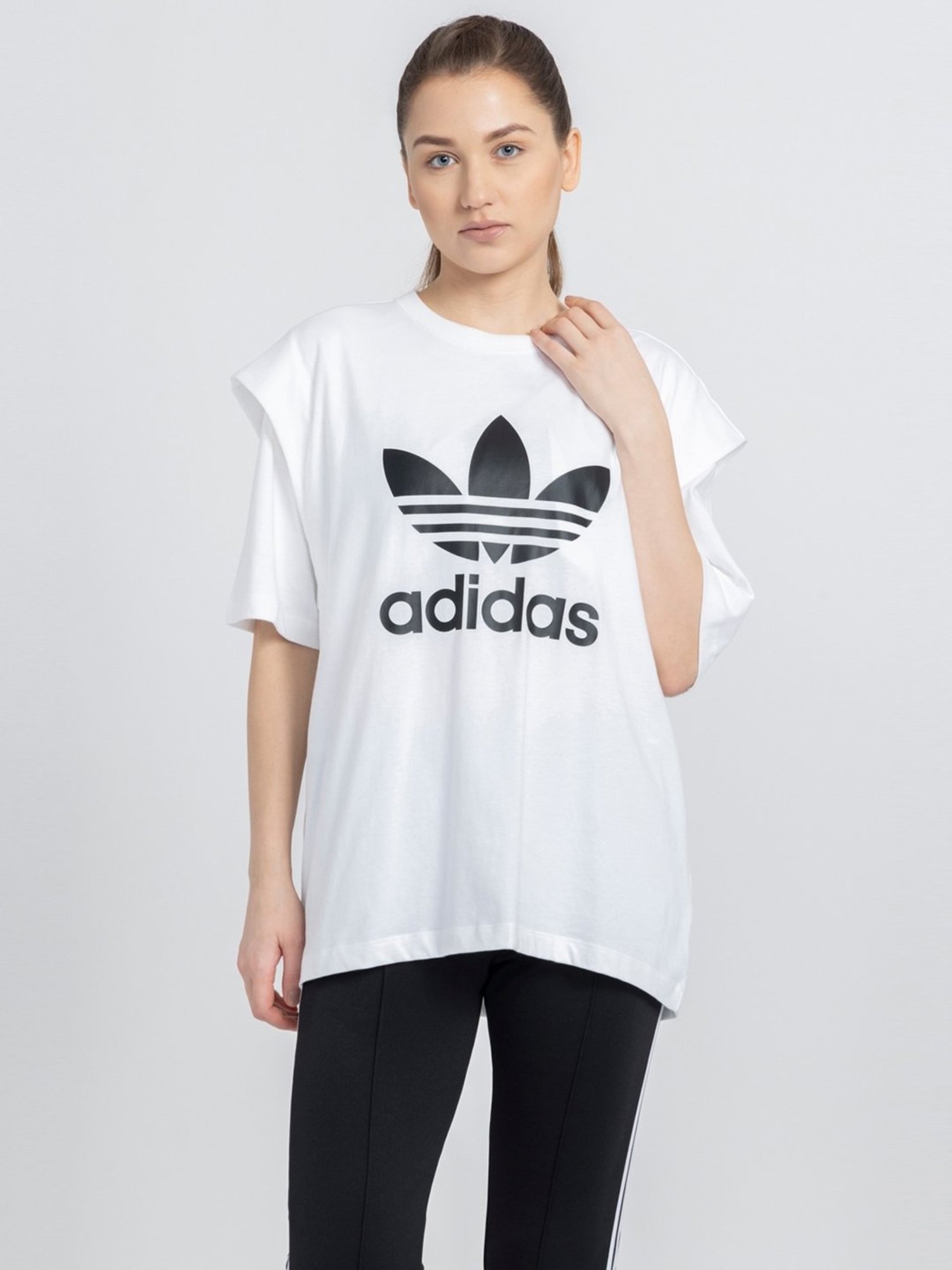 Adidas Originals White Cotton Printed T-Shirt