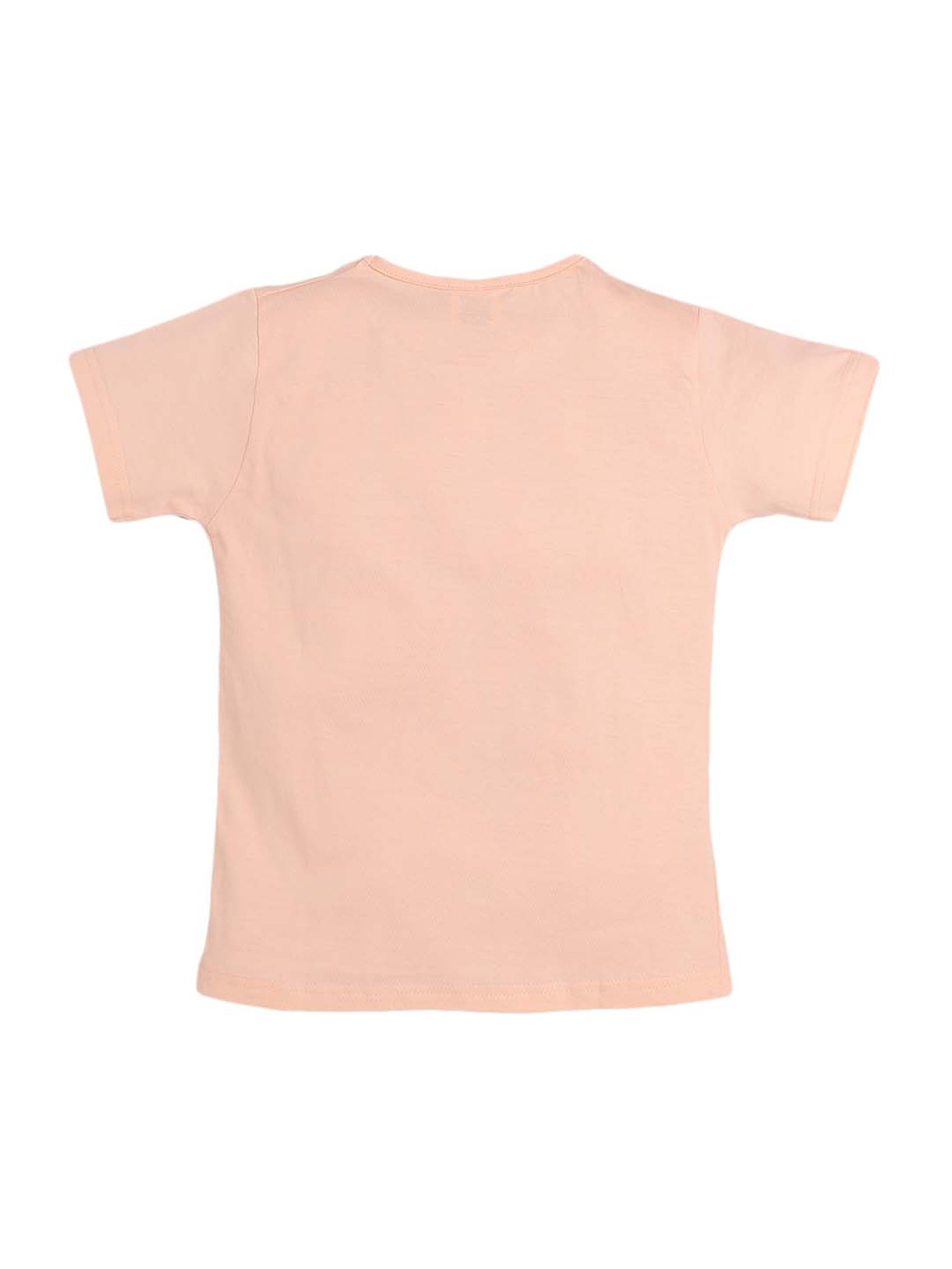 Todd N Teen Kids Peach Cotton Printed T-Shirt & Pyjamas
