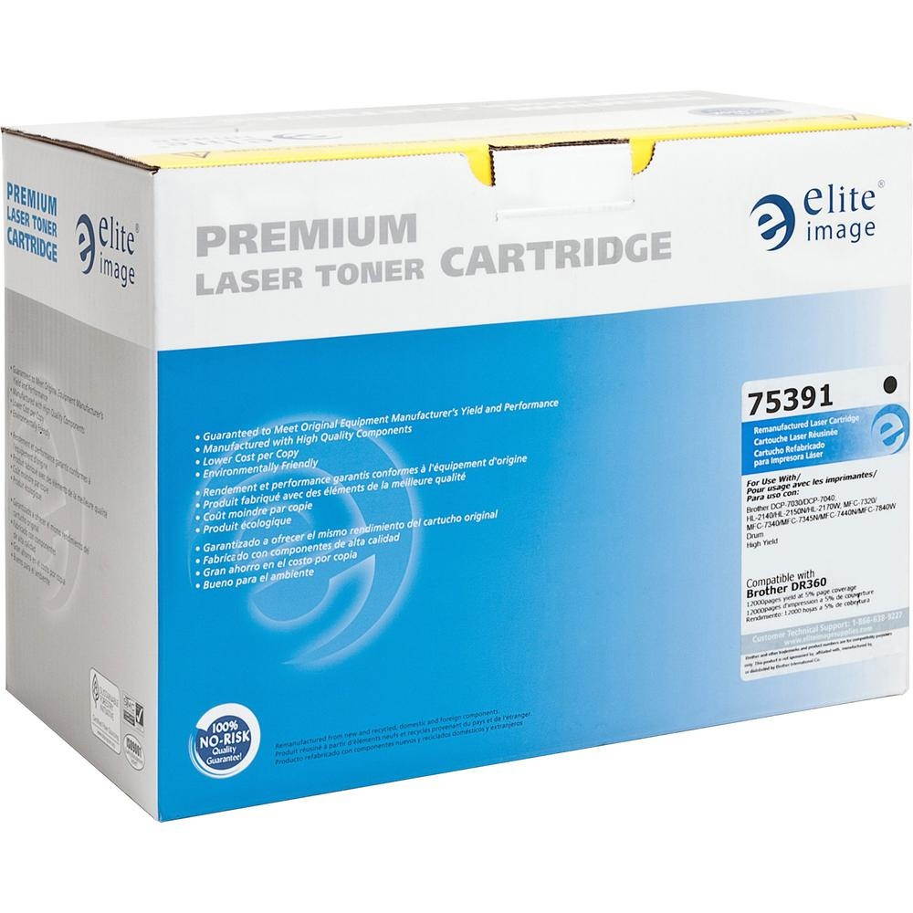 Elite Image 75391 Replacement Drum 12 000 Page Yield Black