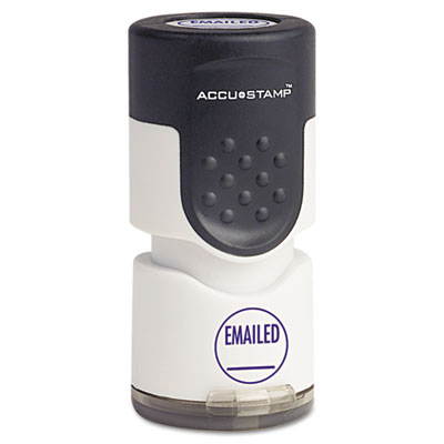 ACCUSTAMP 035655 Accustamp Pre-Inked Round Stamp with Microban, EMAILED, 5/8" dia, Blue