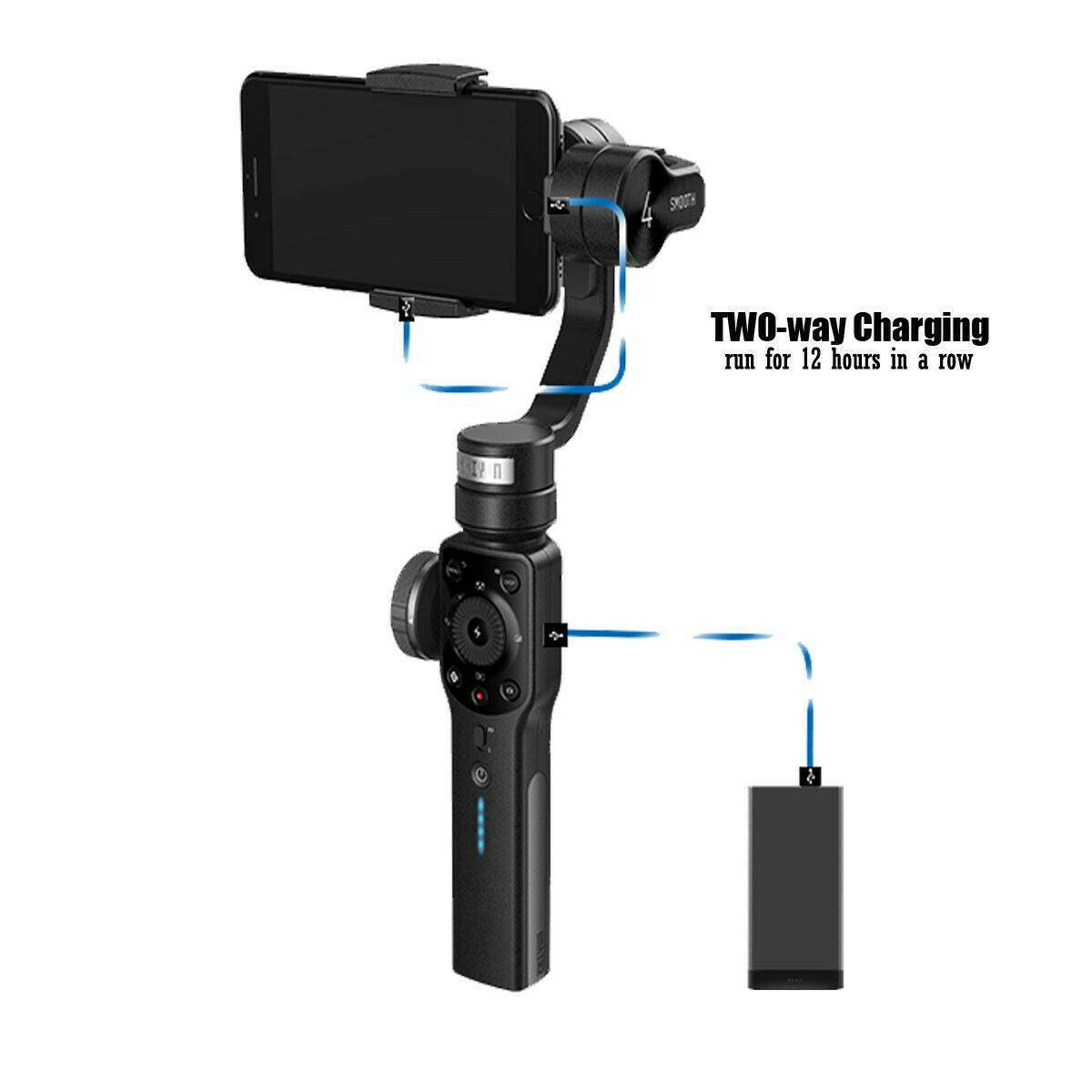 Zhiyun Smooth 4 3-Axis Handheld Gimbal Stabilizer YouTube Video Vlog Tripod for iPhone Xs Max Xr X 8 Plus 7 6 SE Android Smartphone Samsung Galaxy S10 S9+ S9 S8+ S8 S7 Q2 Smooth-Q III 2019 New