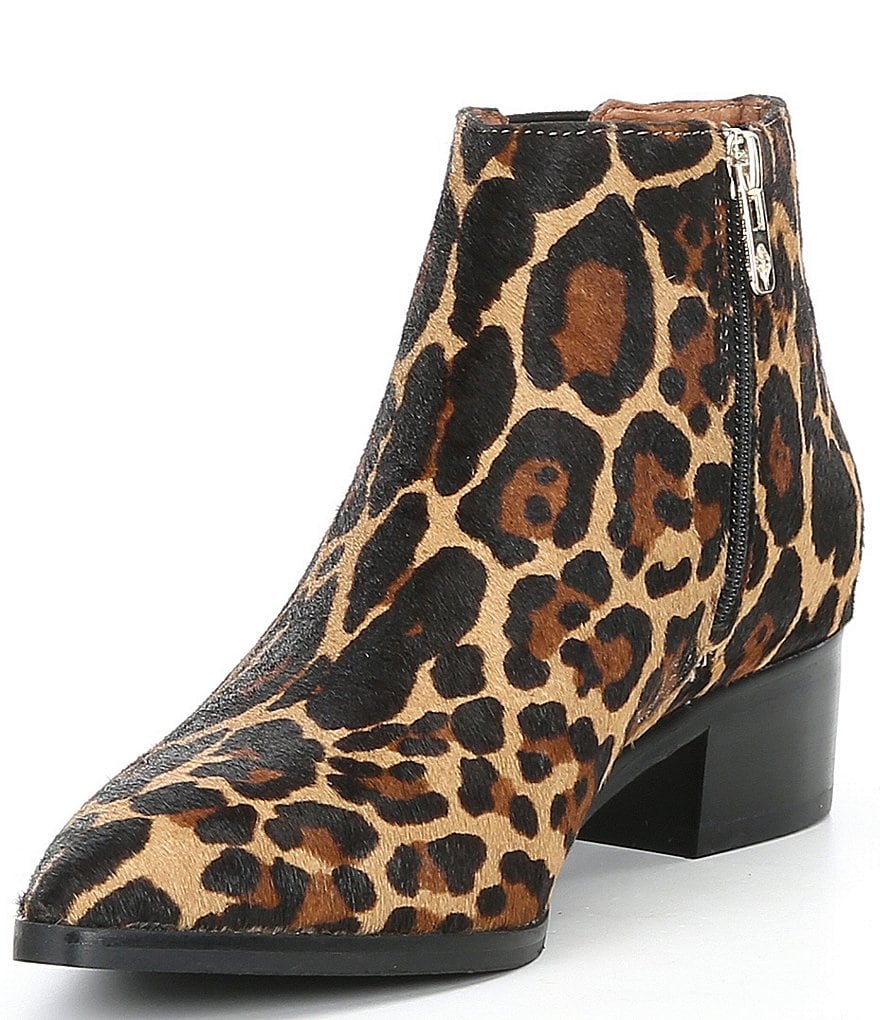 Antonio Melani Lavonnie Leopard Print Haircalf Block Heel Booties