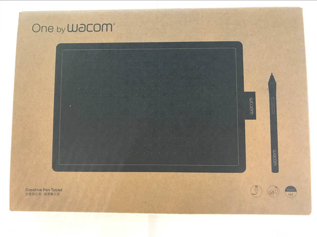 WACOM One By CTL-672/K0-CX Medium 8.5-inch x 5.3-inch Graphic Tablet Pen Pressure Levels 2048 (Red and Black)