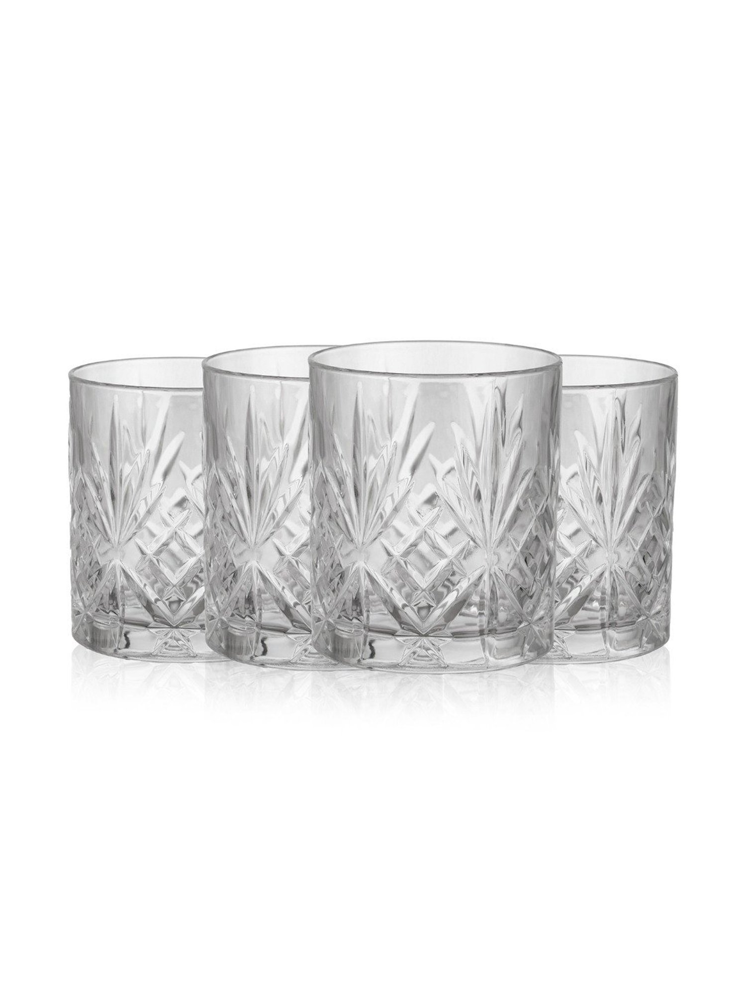 Trovea's Crystal Swords Italian Crystal Transparent Glass Whiskey Glass - Set of 6
