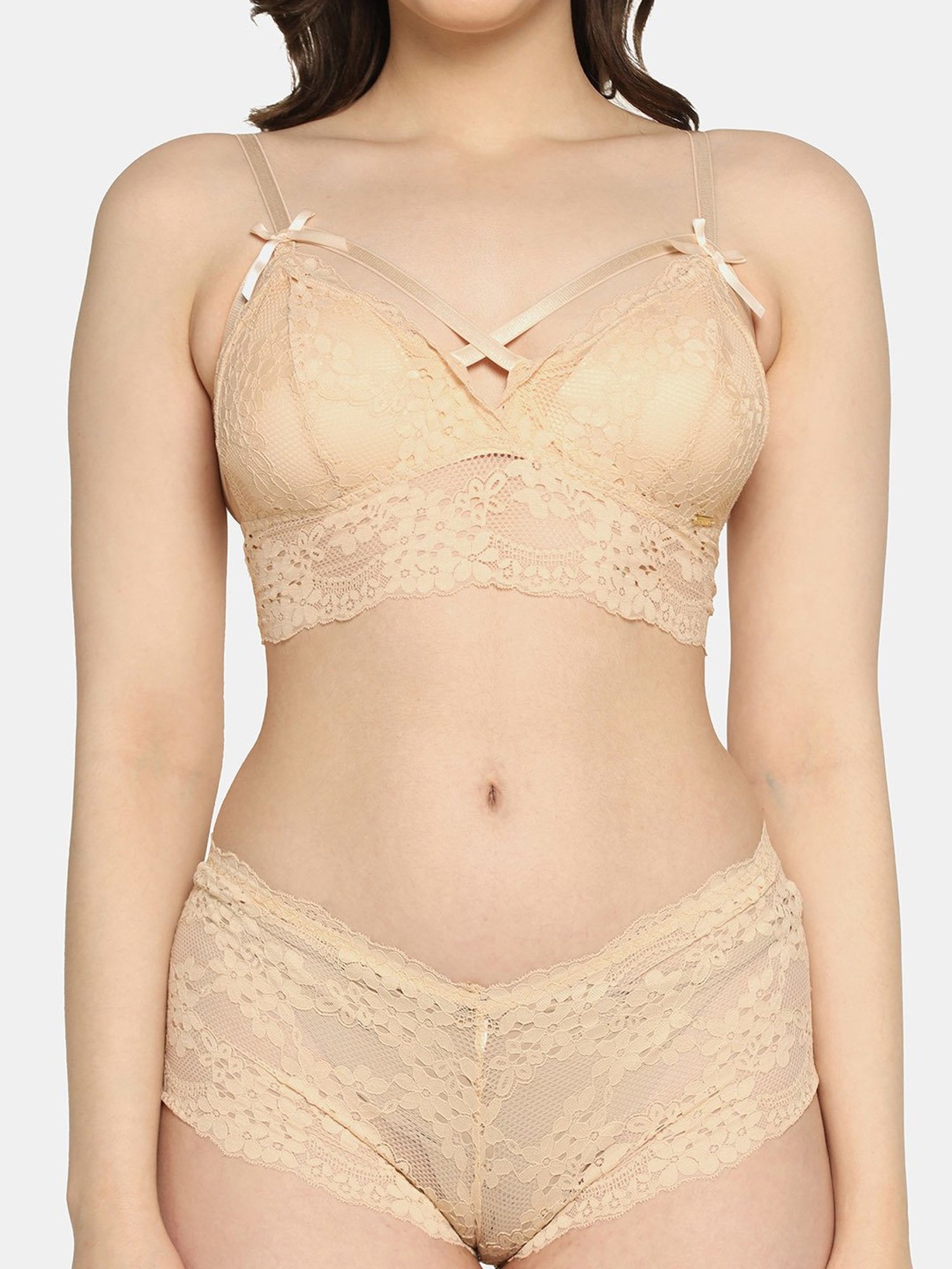 Da Intimo Beige Lace Bra & Panty Set