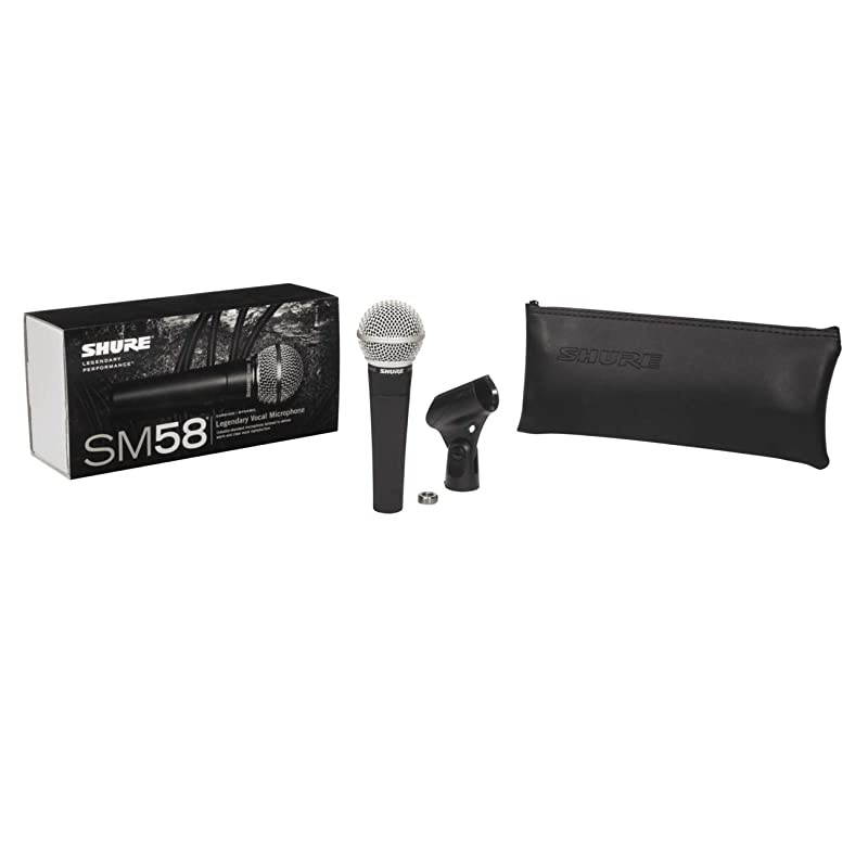 Stage Performance Kit with SM58 Cardioid Dynamic Vocal Microphone, 15' XLR Cable, Mic Stand, A25D Mic Clip and Storage Bag, Perfect for Onstage or Studio (SM58-CN BTS)