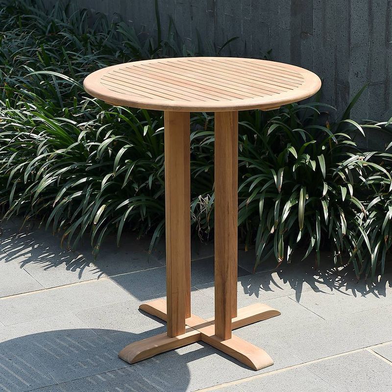 Mosko 3pc Teak Patio Bar Bistro Set - Natural - Cambridge Casual