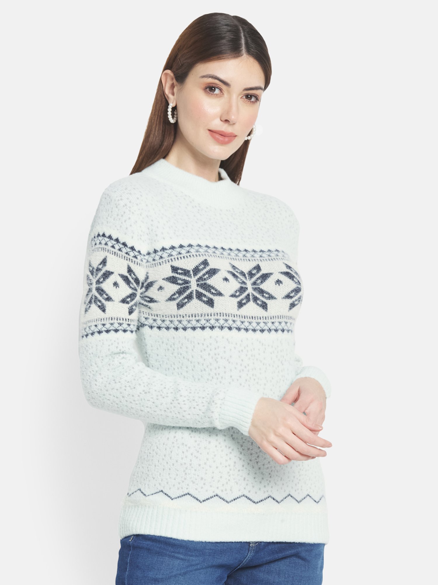METTLE Mint Green Printed Pullover