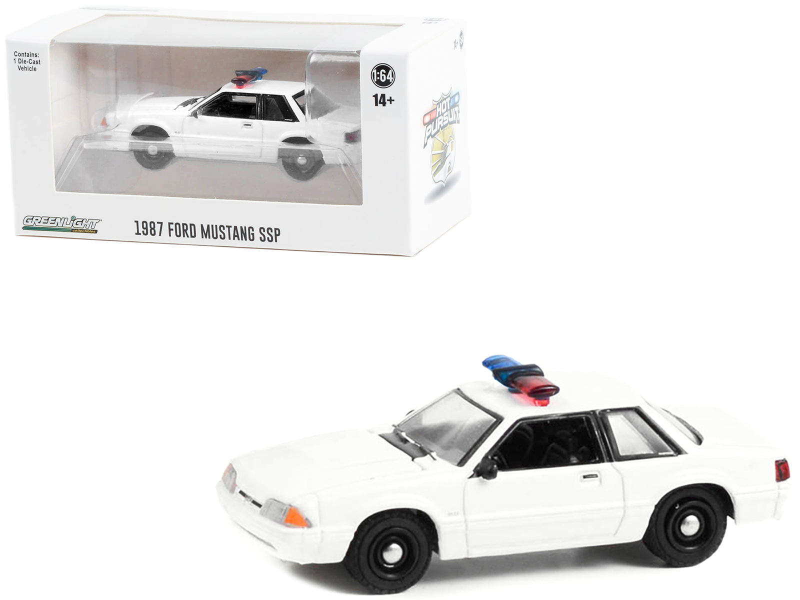 1993 Ford Mustang SVT Cobra CHP "California Highway Patrol" Black and White 1/64 Diecast Model Car by Muscle Machines