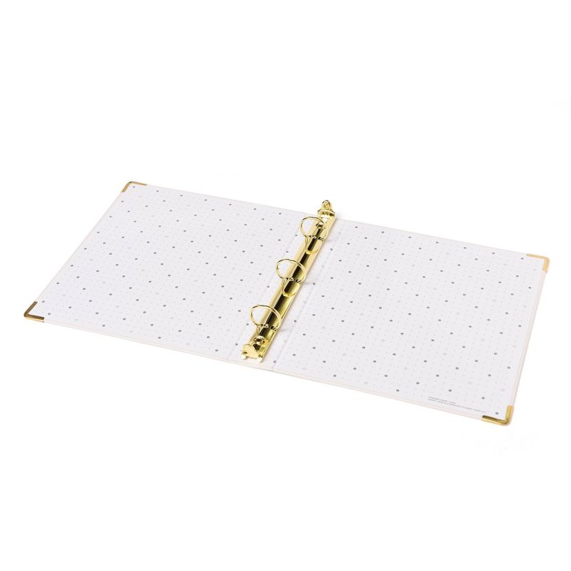 Russell+Hazel Mini Bookcloth 3 Ring Binder Pearl