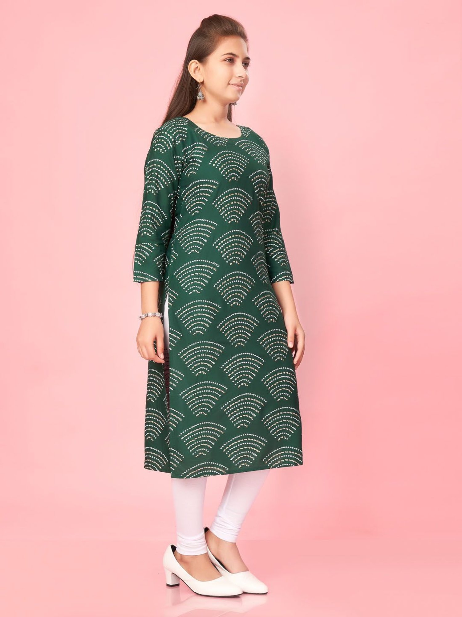 Aarika Kids Green Printed Kurti