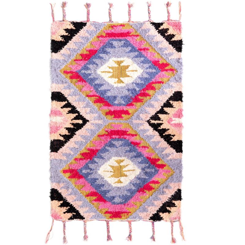 1'10"x1'10" Rectangle Woven Accent Rug Multicolored - DEERLUX