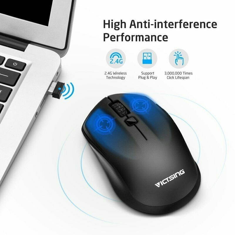 Ergonomic 2.4G Wireless Mouse Mice 3 Adjustable DPI For PC Laptop Win10
