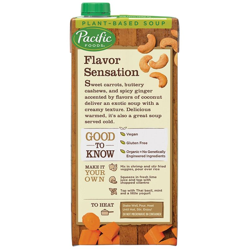 Pacific Foods Organic Cashew Carrot Ginger Soup - 32oz