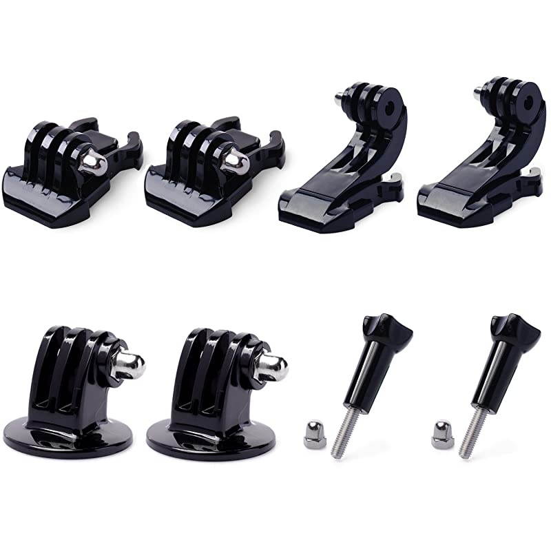 2 Buckle Base Mount +2 JHook +2 Tripod Mount Adapter +2 Thumbscrew for GoPro Hero 9 8 7 6 5 4 3 Session MAX 2018 Fusion AKASO SJCAM Xiaomi Yi DBPOWER Campark Dragon Touch APEMAN Crosstour