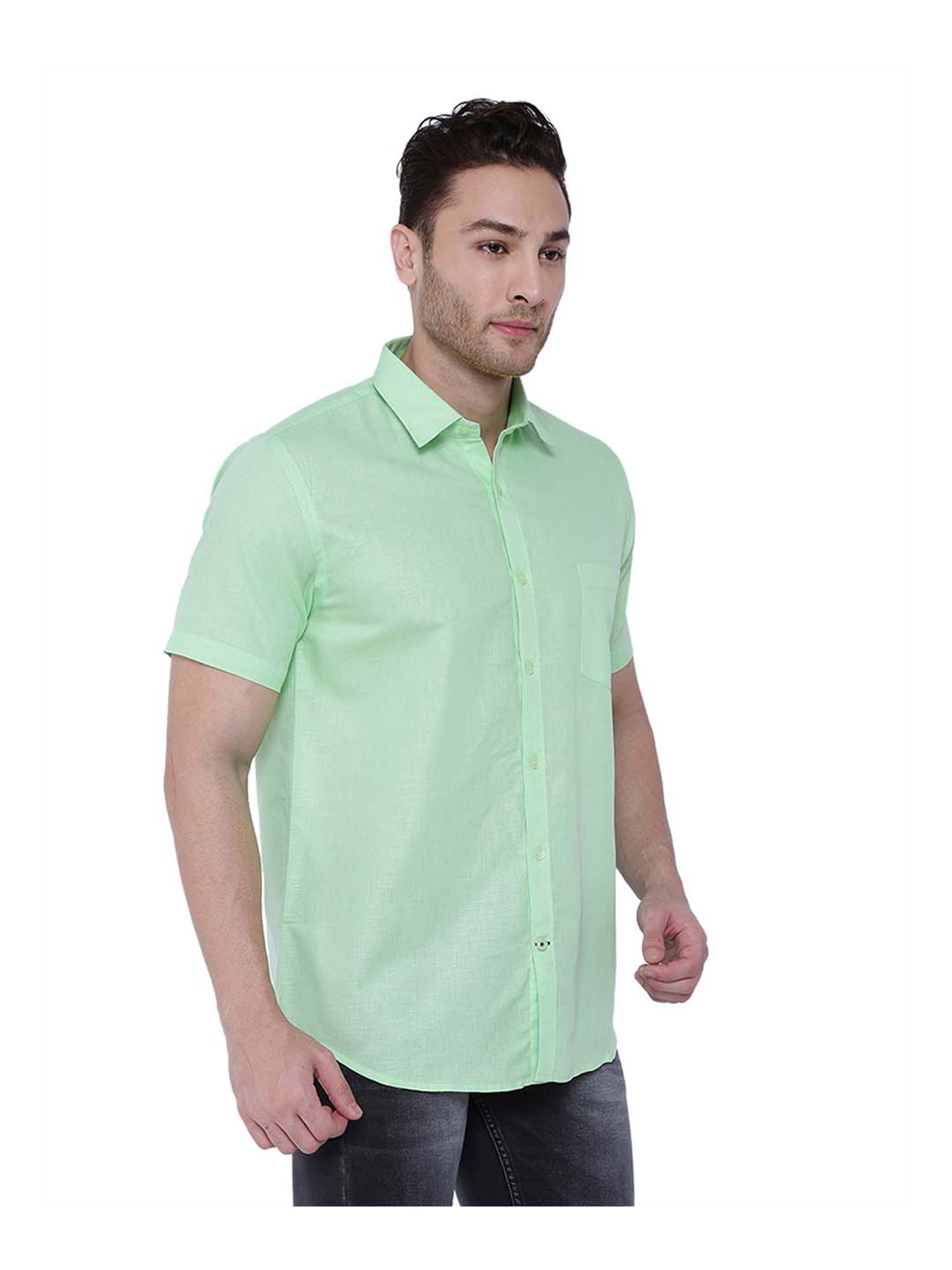 Southbay Pista Green Regular Fit Shirt
