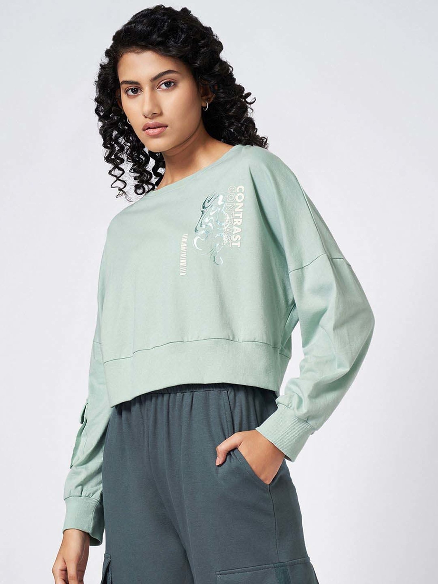 Ajile by Pantaloons Green Cotton Printed T-Shirt