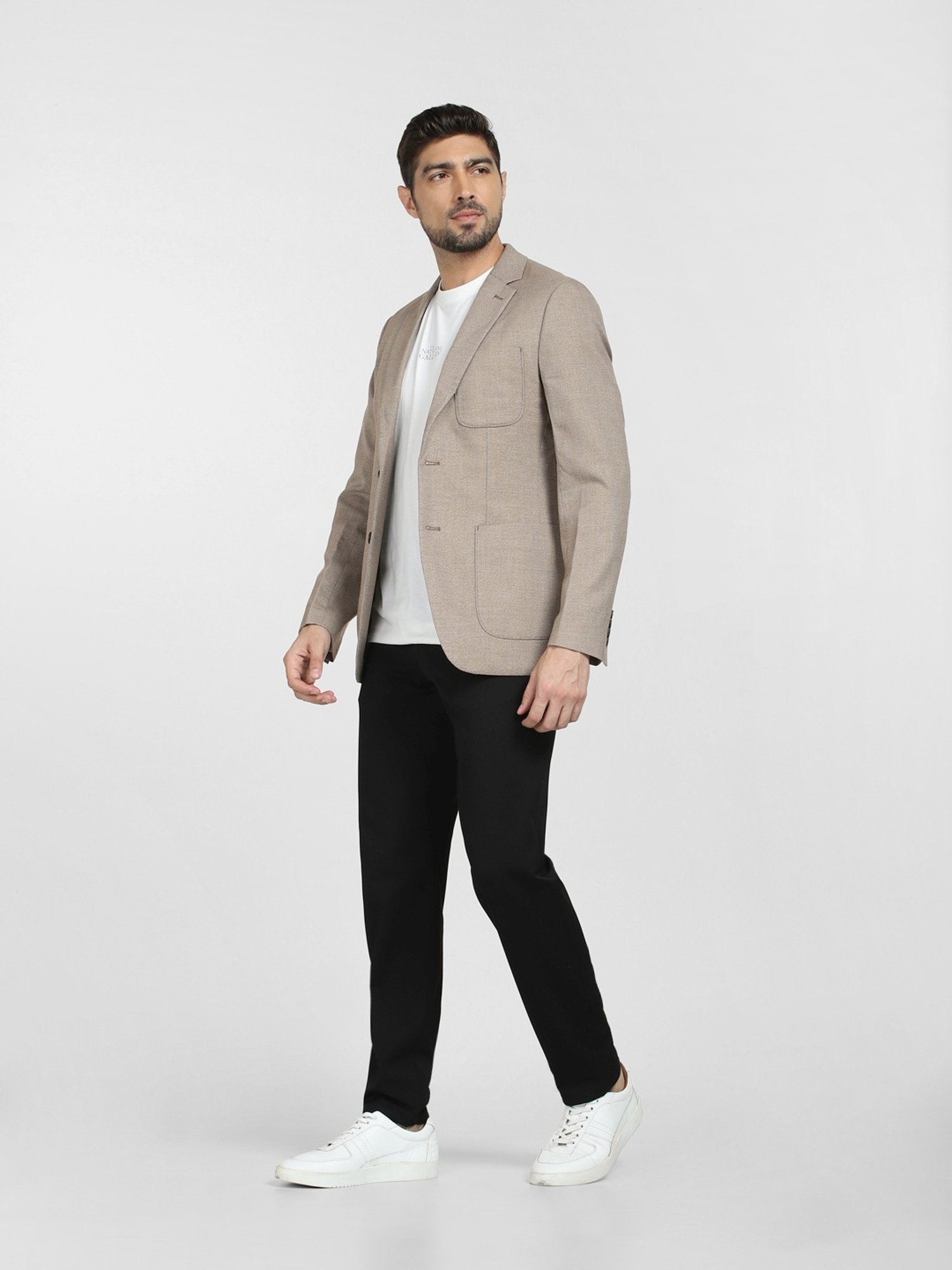 SELECTED HOMME Brown Slim Fit Self Pattern Blazer