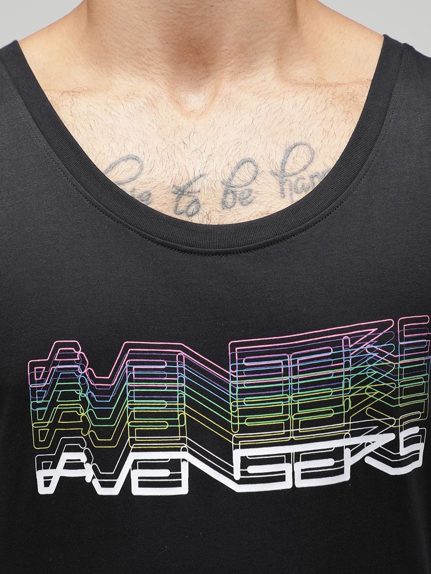 Zoiro Black Regular Fit Graphic Print Vest