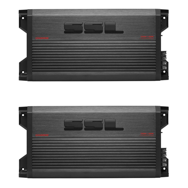 Soundstorm Laboratories 1600 Watt 4 Channel Full Range Car Audio Subwoofer Amplifier, Class A/B, 2/4 Ohm Stable, Mosfet Power, Black (2 pack)