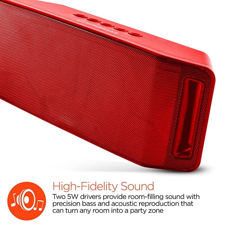 Portable Rave Wireless Stereo Speaker Plays Booming Sound With An Interactive Multicolored Light Show Builtin Speakerphone amp Builtin FM Radio Pair Any Bluetooth Device Up To 8 hrs Red