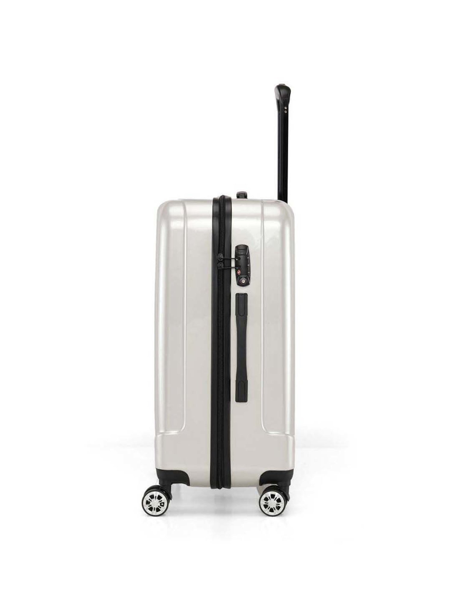 Swiss Brand Baden Silver Medium Hard Trolley Bag - 24 cm
