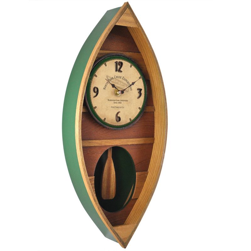Wood Canoe Pendulum Clock - FirsTime