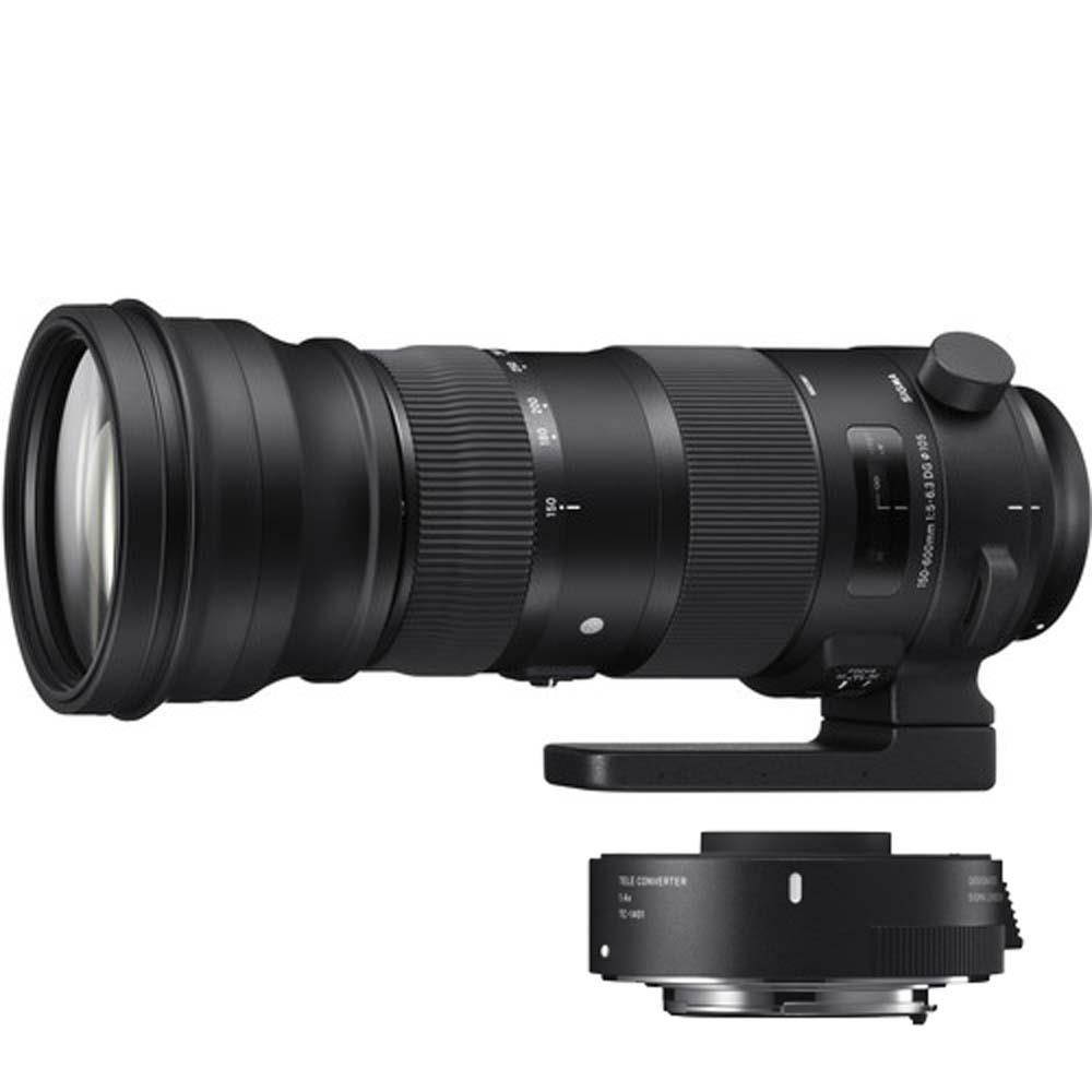 Sigma ZA954 150-600mm F5-6.3 DG HSM Sport Lens with 1.4X Tele-Converter Kit for Canon (Black)