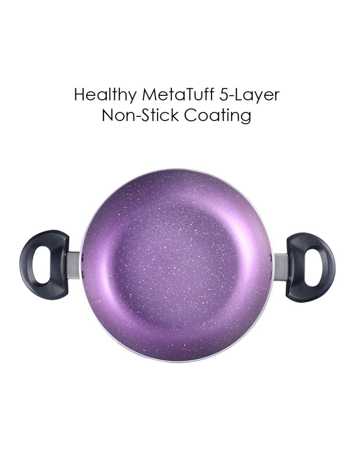 JUDGE Everyday Black Aluminium 20 cm Deep Appachatty With Lid (0.8 L)