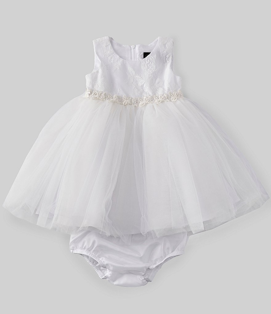 Chantilly Place Baby Girls 12-24 Months Lace/Mesh Ballerina A-Line Dress