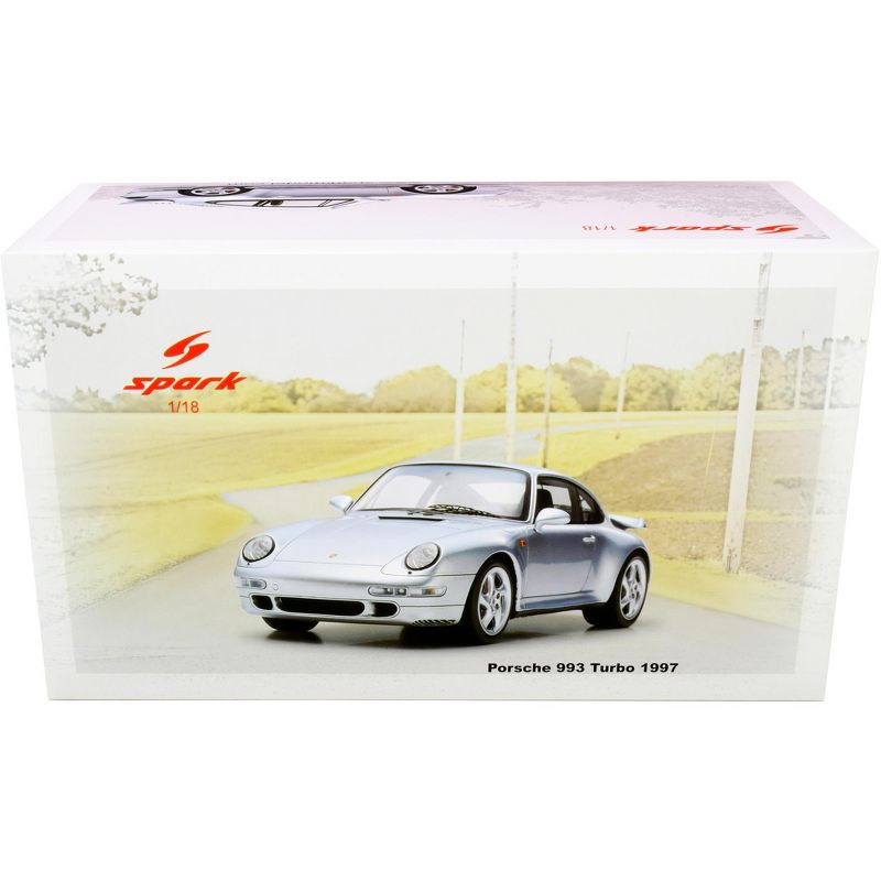 1997 Porsche 993 Turbo Silver 1/18 Model Car by Spark