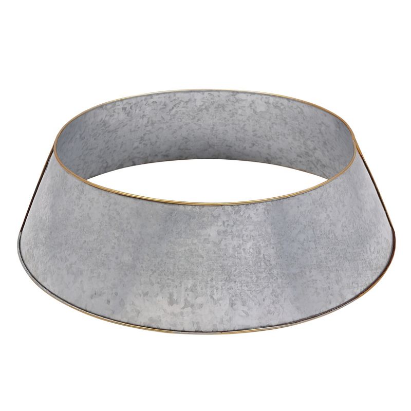 Saro Lifestyle Galvanized Christmas Tree Ring With Gold Rim