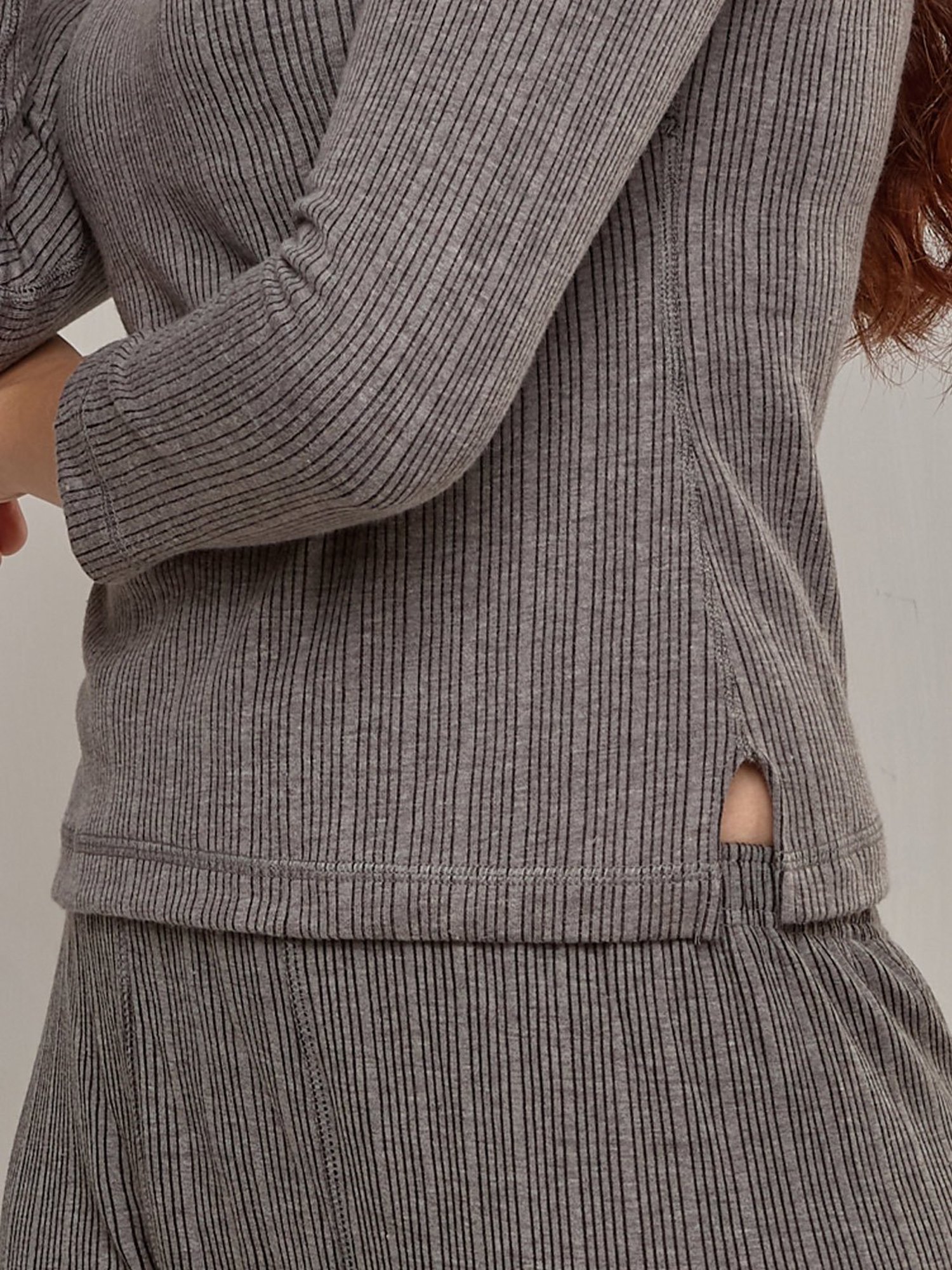 LUX Inferno Grey Striped Thermal T-Shirt - Pack Of 2