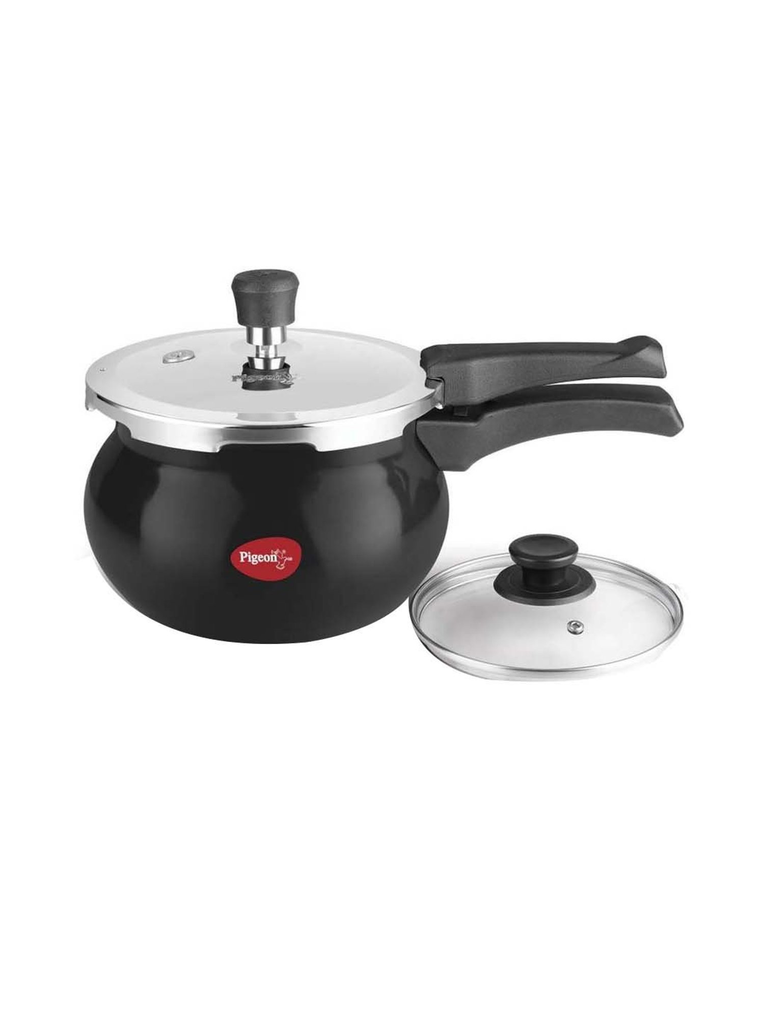 Pigeon Black Hard Anodised Lpg Compatible Pressure Cooker (3 L) - Set of 1