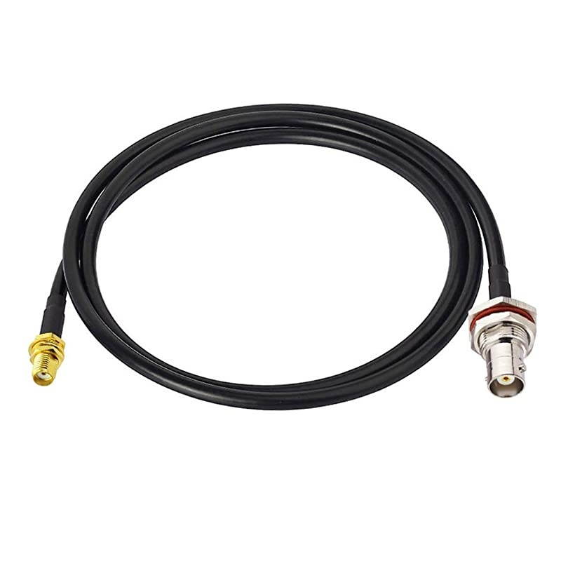 Ham Radio Antenna Adapter BNC Female to SMA Female RG58 Coaxial Jumper Cable 1m 3 feet for Handheld Two Way Radio Walkie Talkie Kenwood Wouxun Baofeng BF-F8HP UV-5R UV-82 BF-888S Ham Radio