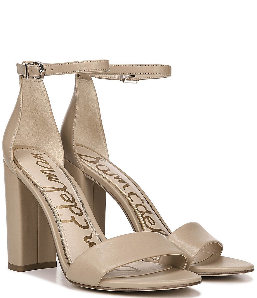 Sam Edelman Yaro Leather Ankle Strap Block Heel Dress Sandals