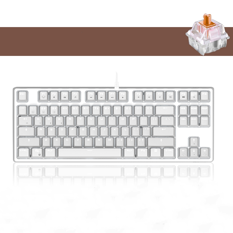 Royal Kludge RK987  N-key Rollover Ergonomic Design,Cool Exterior USB Wired PBT Keycaps White Backlit Keyboard for Gaming and Office - Black( RK Black Switch)