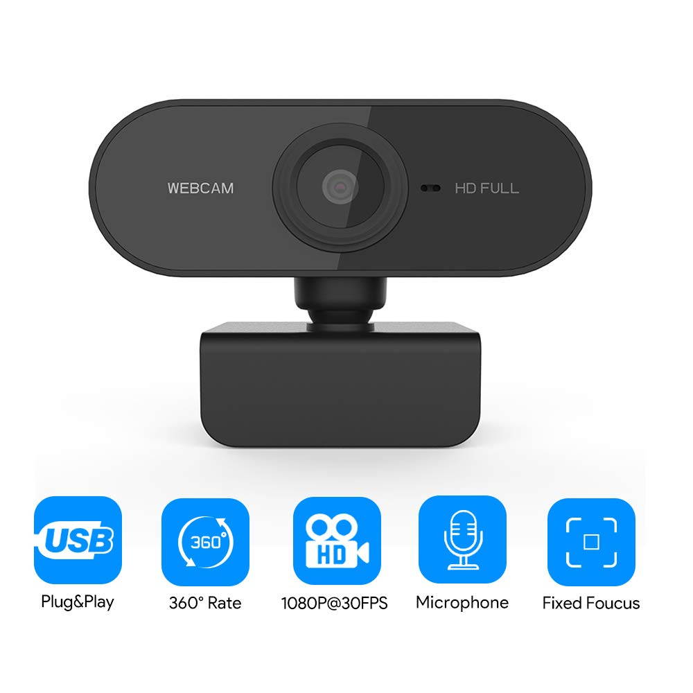 HD Webcam with Microphone, 1080p Streaming Web Camera Autofocus, Computer Webcam with Microphone for Skype, Video Calling, Conferencing, Recording