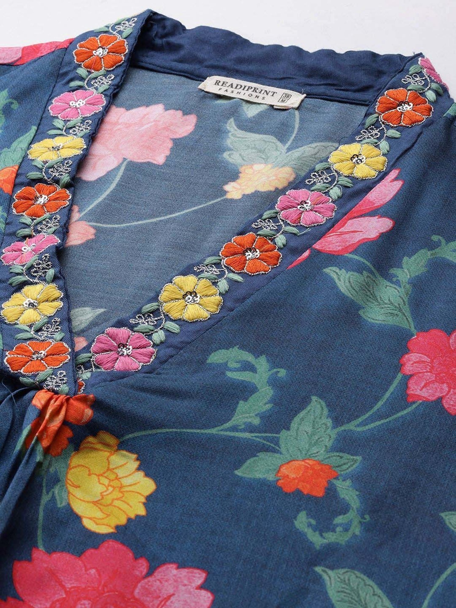 READIPRINT FASHIONS Blue Printed Kurta Pant Set With Dupatta