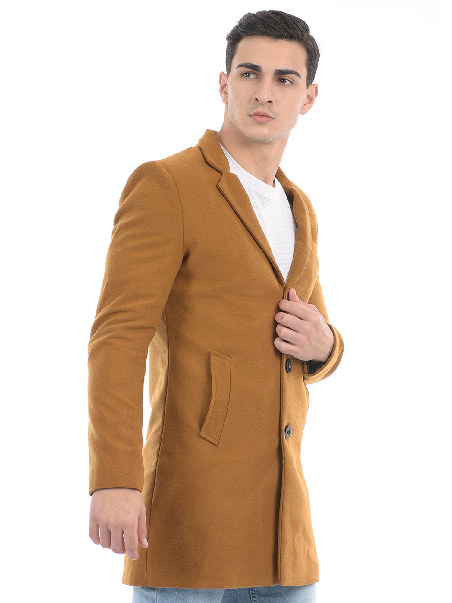 London Fog Mustard Regular Fit Overcoat