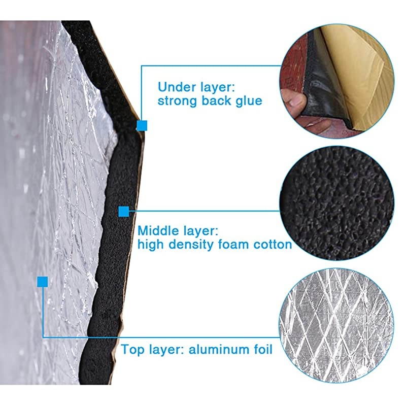 197mil 16.36sqft Noise Sound Deadener Deadening Insulation Mat 60x40 Inches for SUV Car