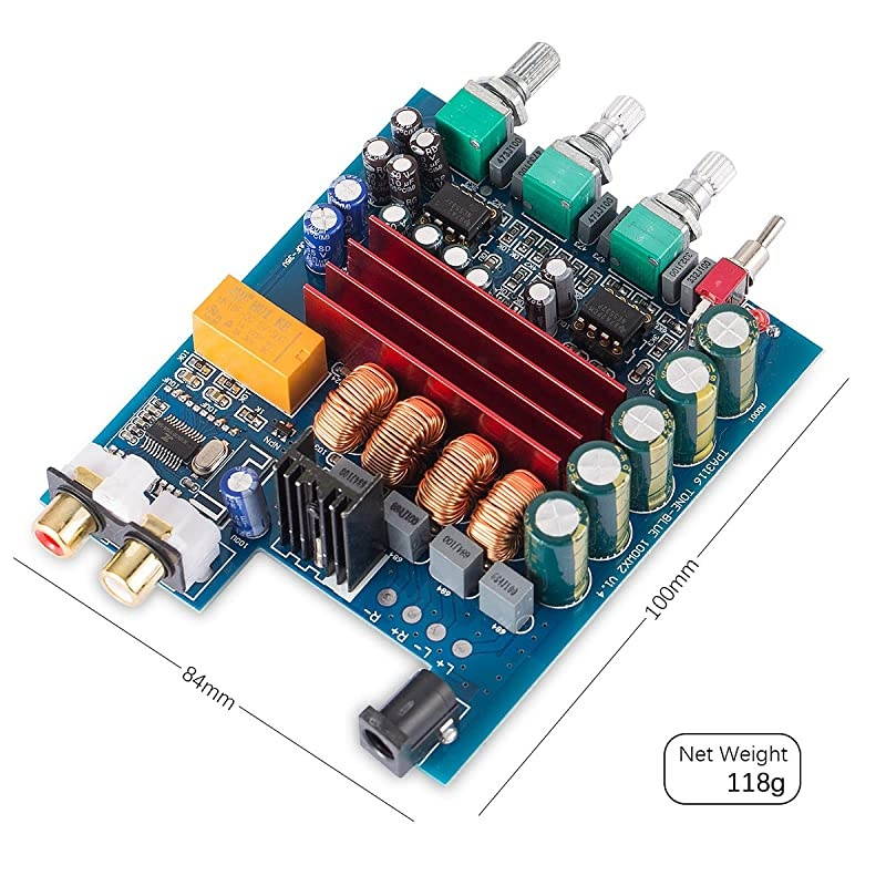 200W Bluetooth 42 Power Amplifier Board 2 Channel Digital Amp TPA3116D2 HiFi Stereo Audio Receiver Home Speaker Treble Bass Control
