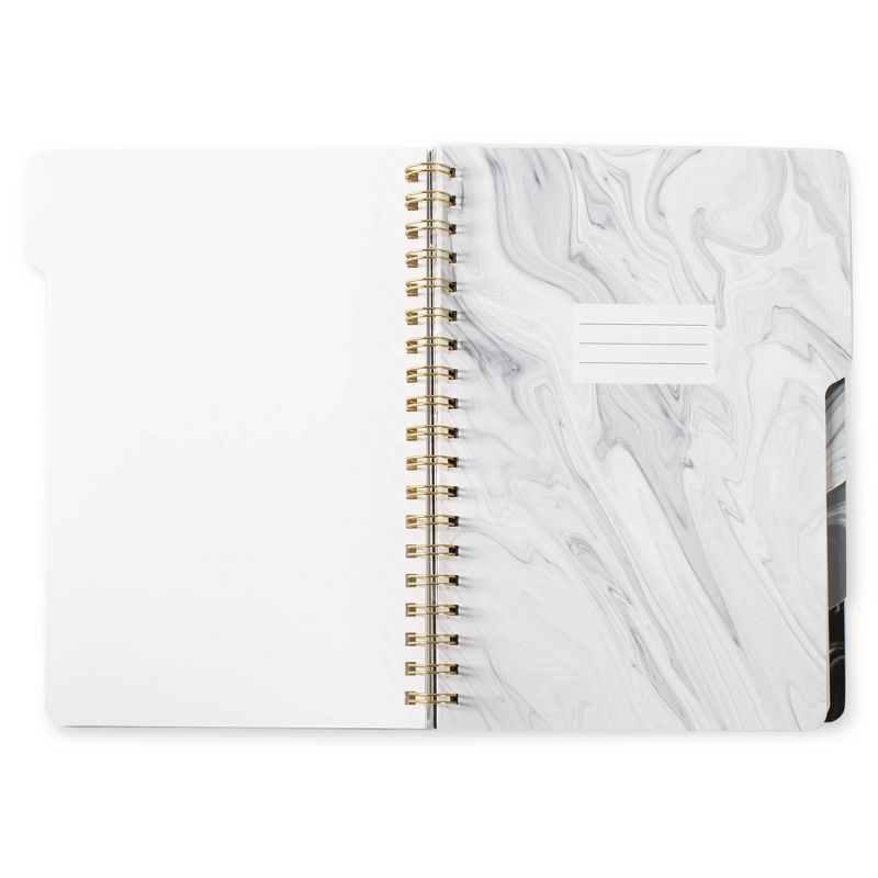 Spiral Notebook 5 Subject College Ruled Marble - Fringe