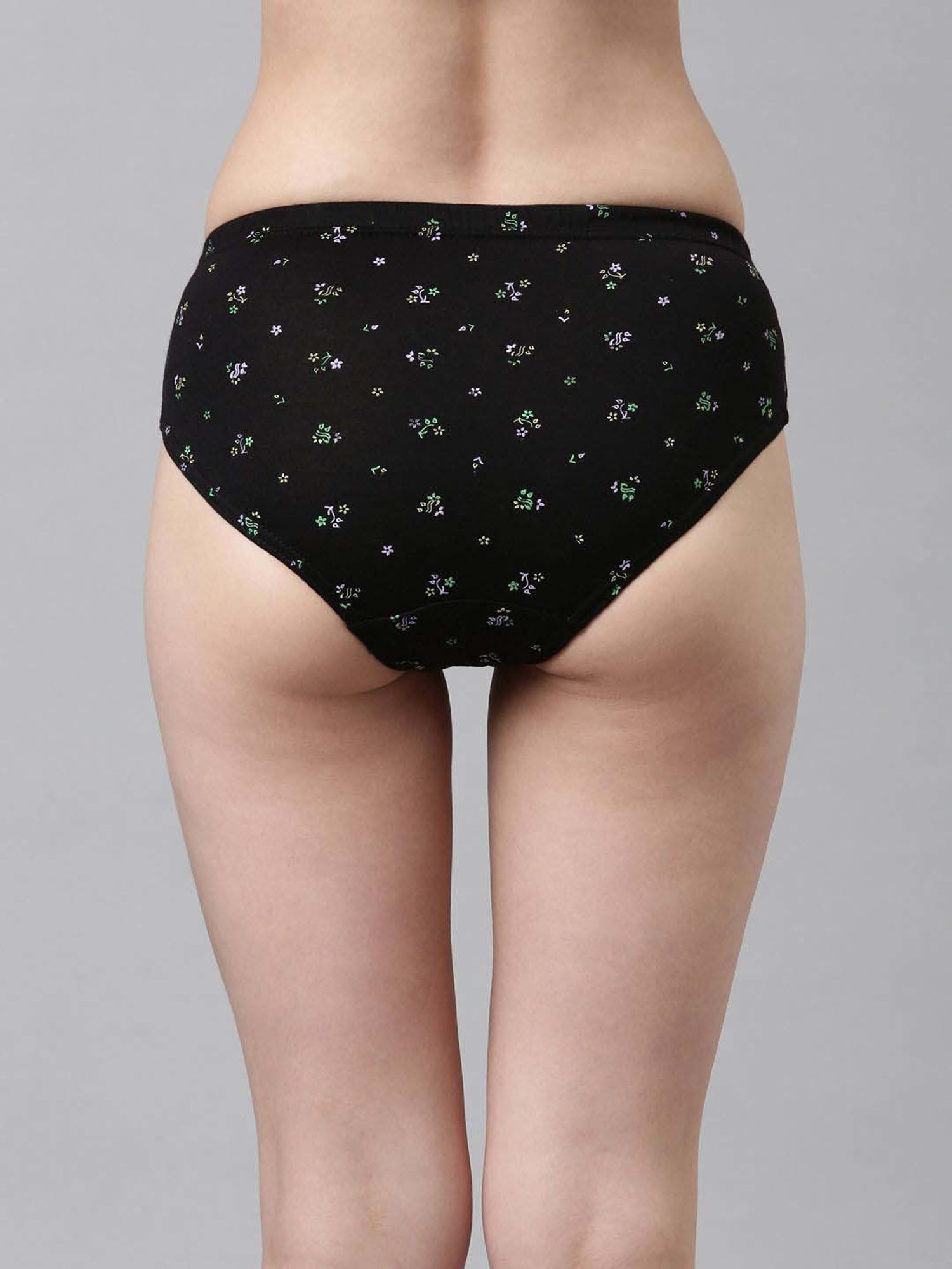 Dixcy Slimz Black & Grey Printed Hipster Panty - Pack Of 6