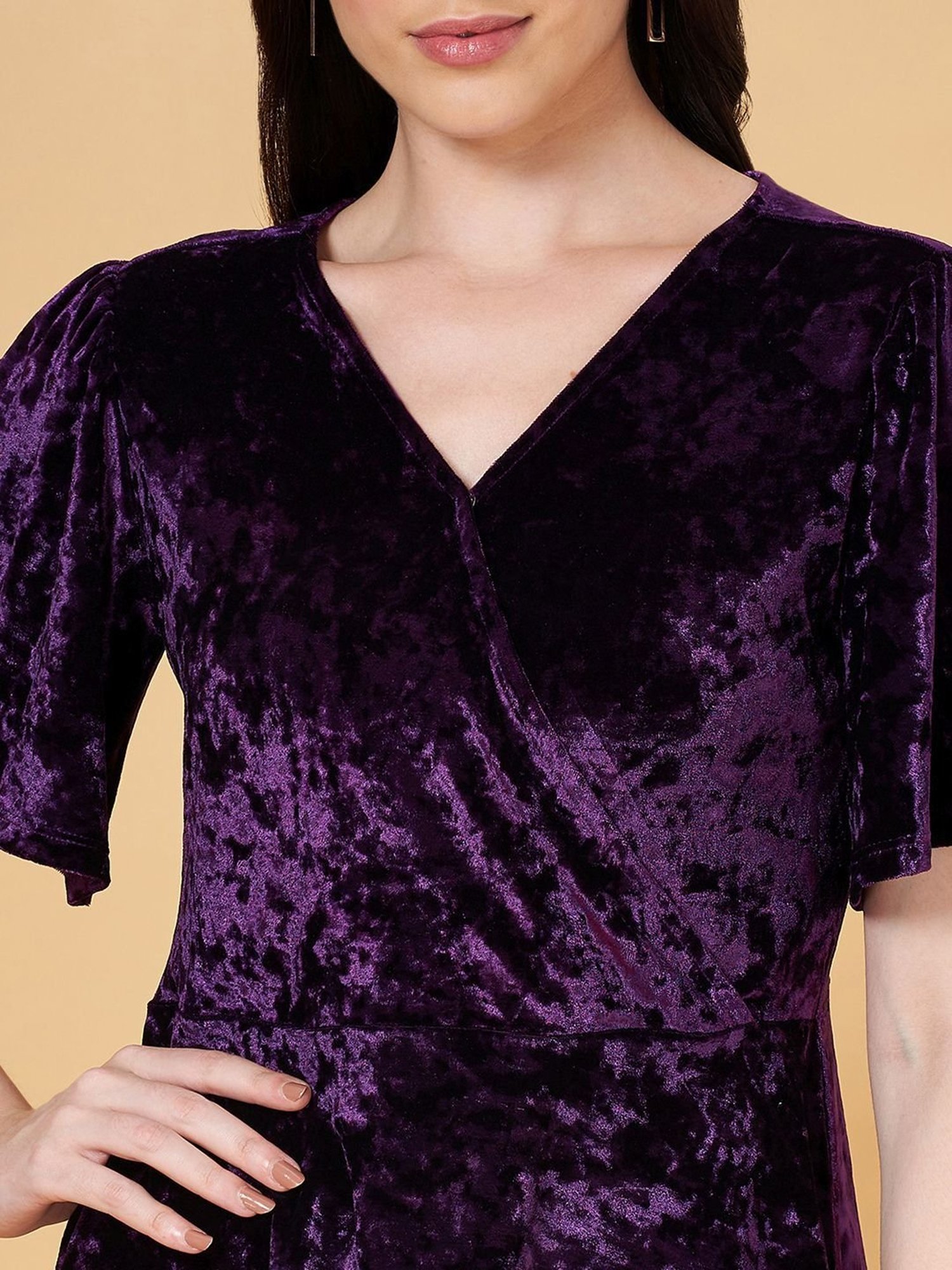 Annabelle by Pantaloons Purple Textured Top