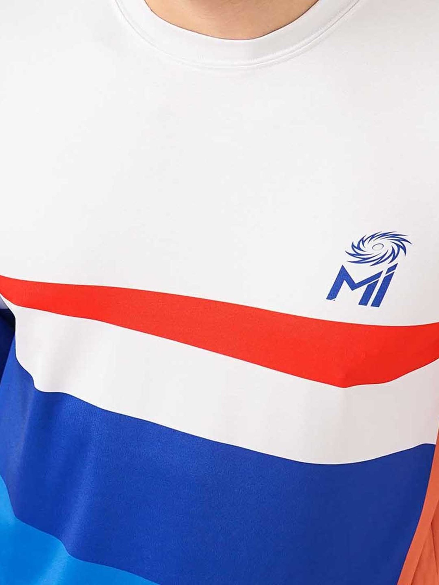 celio* x Mumbai Indians Multicolor Graphic Print Oversized Crew T-Shirt