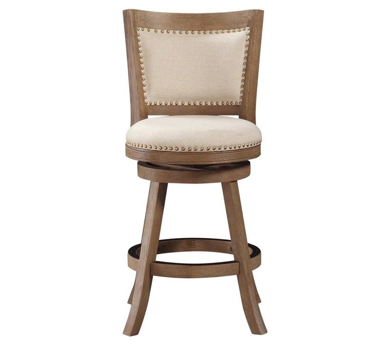 24" Melrose Distressed Counter Height Barstool Driftwood Ivory - Boraam