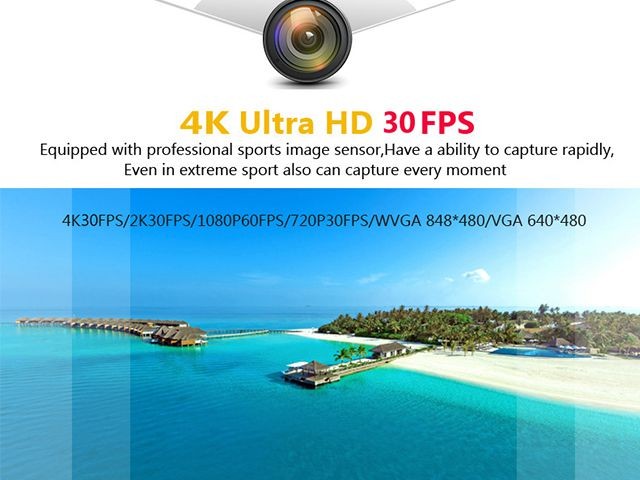 F60 Ultra HD 4K WiFi 1080P Action Camera DV DVR Sport 2.0inch LCD 170 Degrees Lens Waterproof Pro Camera Mini Camcorder Yellow Color