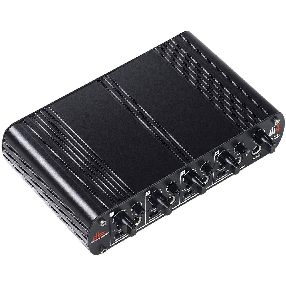 dbx DI4 4-Channel Active Direct Box and Line Mixer Bundle with Studio Monitor Pro Headphones